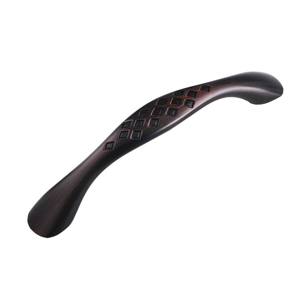 Loft97 HW262PLRB011 Diamond Pull Handle - Decorative Cabinet Drop Pull Handles for Cabinets and Drawers - Vintage Cabinet Hardware with Hand Finished Oil Rubbed Bronze - Metal Drawer Pull Handle, 3.75" Center to Center