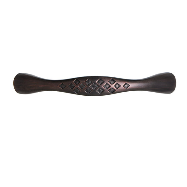 Loft97 HW263PLRB011 Diamond Pull Handle - Decorative Cabinet Drop Pull Handles for Cabinets and Drawers - Vintage Cabinet Hardware with Hand Finished Oil Rubbed Bronze - Metal Drawer Pull Handle, 5.1" Center to Center