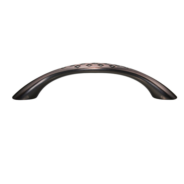 Loft97 HW263PLRB011 Diamond Pull Handle - Decorative Cabinet Drop Pull Handles for Cabinets and Drawers - Vintage Cabinet Hardware with Hand Finished Oil Rubbed Bronze - Metal Drawer Pull Handle, 5.1" Center to Center