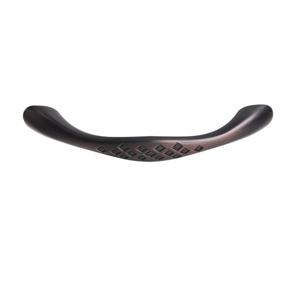 Loft97 HW262PLRB011 Diamond Pull Handle - Decorative Cabinet Drop Pull Handles for Cabinets and Drawers - Vintage Cabinet Hardware with Hand Finished Oil Rubbed Bronze - Metal Drawer Pull Handle, 3.75" Center to Center