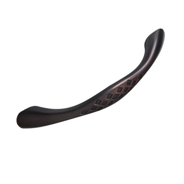 Loft97 HW262PLRB011 Diamond Pull Handle - Decorative Cabinet Drop Pull Handles for Cabinets and Drawers - Vintage Cabinet Hardware with Hand Finished Oil Rubbed Bronze - Metal Drawer Pull Handle, 3.75" Center to Center