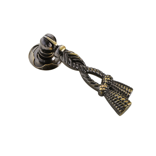 Loft97 HW264PLAB021 Draper Cabinet Ring Pull Knob - Decorative Cabinet Drop Pull Knobs for Cabinets and Drawers - Vintage Cabinet Hardware with Hand Finished Antique Brass - Metal Drawer Pull Knobs 2.7"