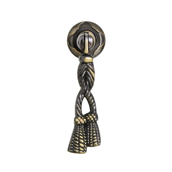 Loft97 HW264PLAB021 Draper Cabinet Ring Pull Knob - Decorative Cabinet Drop Pull Knobs for Cabinets and Drawers - Vintage Cabinet Hardware with Hand Finished Antique Brass - Metal Drawer Pull Knobs 2.7"