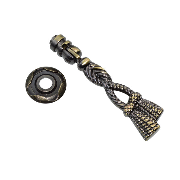 Loft97 HW264PLAB021 Draper Cabinet Ring Pull Knob - Decorative Cabinet Drop Pull Knobs for Cabinets and Drawers - Vintage Cabinet Hardware with Hand Finished Antique Brass - Metal Drawer Pull Knobs 2.7"