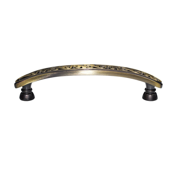 Loft97 HW265PLAB021 Roma Pull Handle - Decorative Cabinet Drop Pull Handles for Cabinets and Drawers - Vintage Cabinet Hardware with Hand Finished Antique Brass - Metal Drawer Pull Handle, 3.8" Center to Center