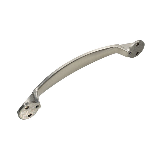 Loft97 HW266PLBN021 Bridget Pull Handle - Decorative Cabinet Drop Pull Handles for Cabinets and Drawers - Vintage Cabinet Hardware with Hand Finished Brushed Nickel - Metal Drawer Pull Handle, 5.1" Center to Center