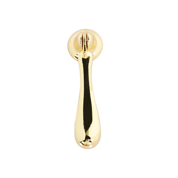 Loft97 HW269PLGD011 Danbury Cabinet Ring Pull Knob - Decorative Cabinet Drop Pull Knobs for Cabinets and Drawers - Vintage Cabinet Hardware with Hand Finished Polished Gold - Metal Drawer Pull Knobs 2.7"
