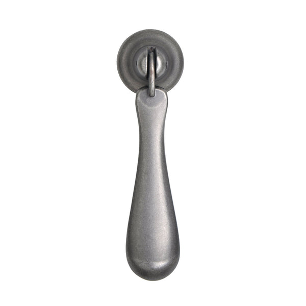 Loft97 HW271PLPT011 Danbury Cabinet Ring Pull Knob - Decorative Cabinet Drop Pull Knobs for Cabinets and Drawers - Vintage Cabinet Hardware with Hand Finished Pewter - Metal Drawer Pull Knobs 3.0"