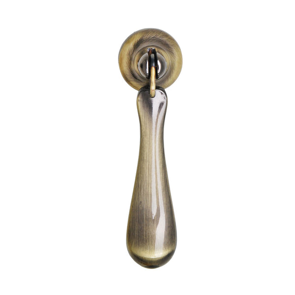 Loft97 HW272PLAB021 Danbury Cabinet Ring Pull Knob - Decorative Cabinet Drop Pull Knobs for Cabinets and Drawers - Vintage Cabinet Hardware with Hand Finished Antique Brass - Metal Drawer Pull Knobs 3.0"