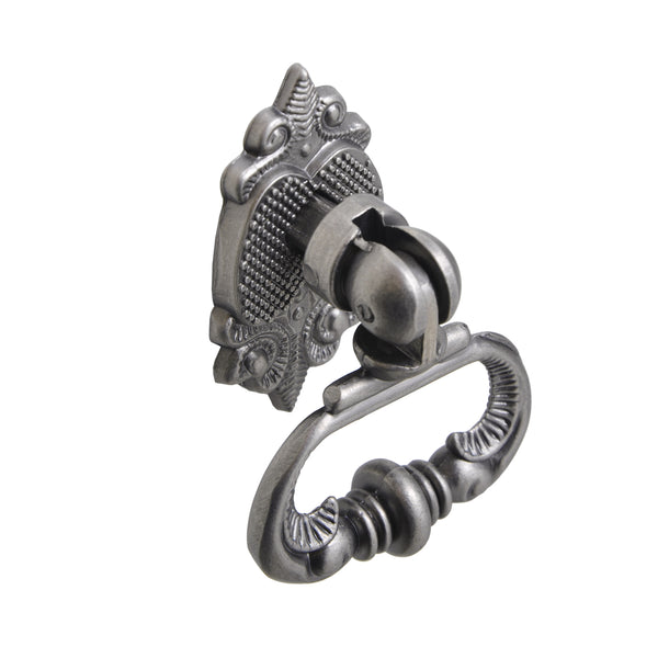 Loft97 HW274PLPT011 Vallia Cabinet Ring Pull Knob - Decorative Cabinet Drop Pull Knobs for Cabinets and Drawers - Vintage Cabinet Hardware with Hand Finished Pewter - Metal Drawer Pull Knobs 2.6"