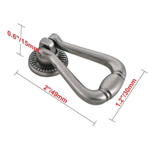 Loft97 HW277PLPT011 Soffi Cabinet Ring Pull Knob - Decorative Cabinet Drop Pull Knobs for Cabinets and Drawers - Vintage Cabinet Hardware with Hand Finished Pewter - Metal Drawer Pull Knobs 2.0"