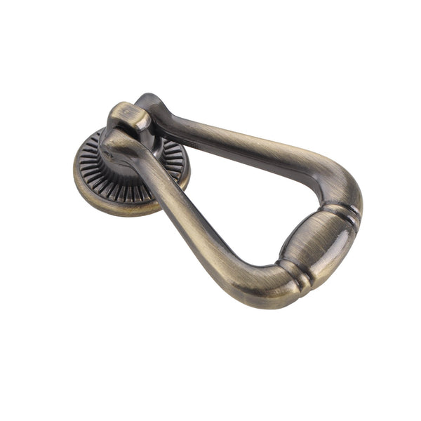Loft97 HW278PLAB021 Soffi Cabinet Ring Pull Knob - Decorative Cabinet Drop Pull Knobs for Cabinets and Drawers - Vintage Cabinet Hardware with Hand Finished Antique Brass - Metal Drawer Pull Knobs 2.0"
