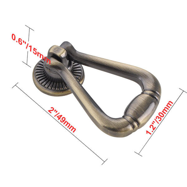 Loft97 HW278PLAB021 Soffi Cabinet Ring Pull Knob - Decorative Cabinet Drop Pull Knobs for Cabinets and Drawers - Vintage Cabinet Hardware with Hand Finished Antique Brass - Metal Drawer Pull Knobs 2.0"