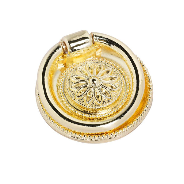 Loft97 HW279PLGD011 Medici Ring Pull, 1-5/8" Diameter, Polished Gold