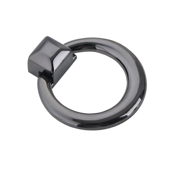 Loft97 Anello Cabinet Ring Pull Knob - Decorative Cabinet Drop Pull Knobs for Cabinets and Drawers - Vintage Cabinet Hardware with Hand - Metal Drawer Pull Knobs 1.6", Weathered Nickel