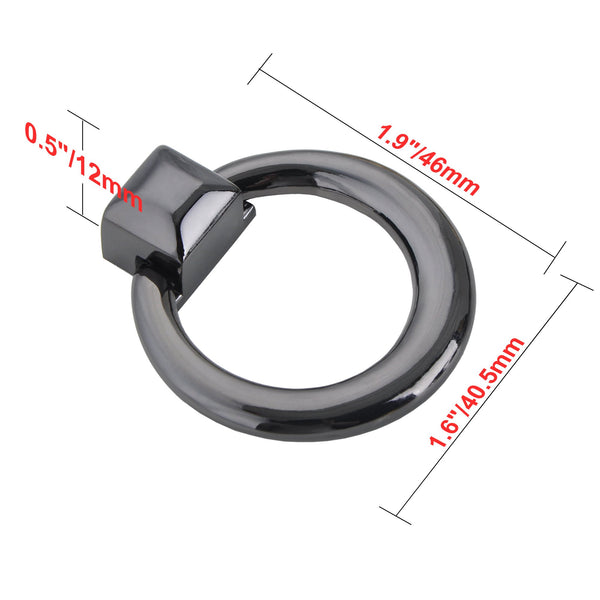 Loft97 Anello Cabinet Ring Pull Knob - Decorative Cabinet Drop Pull Knobs for Cabinets and Drawers - Vintage Cabinet Hardware with Hand - Metal Drawer Pull Knobs 1.6", Weathered Nickel