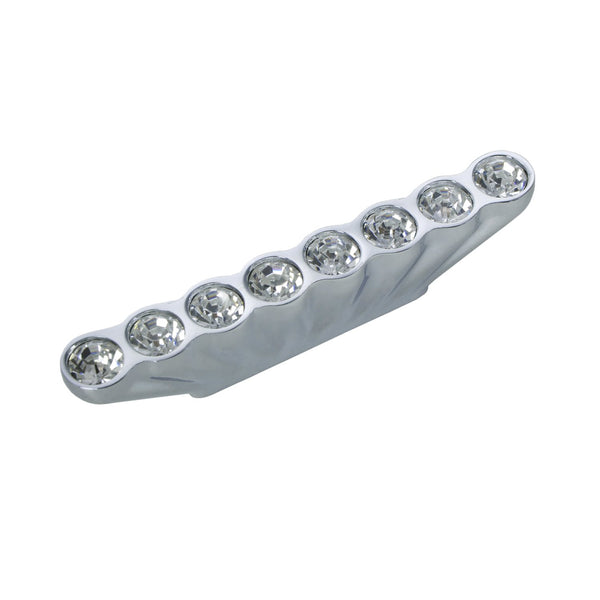 Loft97 HW283PLCH021 Gleam 8 Crystal Pull Handle - Decorative Cabinet Drop Pull Handles for Cabinets and Drawers - Vintage Cabinet Hardware with Hand Finished Polished Chrome - Metal Drawer Pull Handle, 1.3" Center to Center