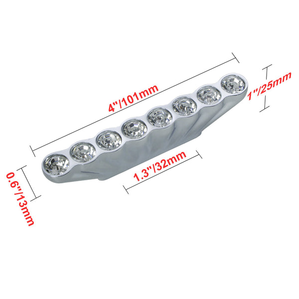 Loft97 HW283PLCH021 Gleam 8 Crystal Pull Handle - Decorative Cabinet Drop Pull Handles for Cabinets and Drawers - Vintage Cabinet Hardware with Hand Finished Polished Chrome - Metal Drawer Pull Handle, 1.3" Center to Center