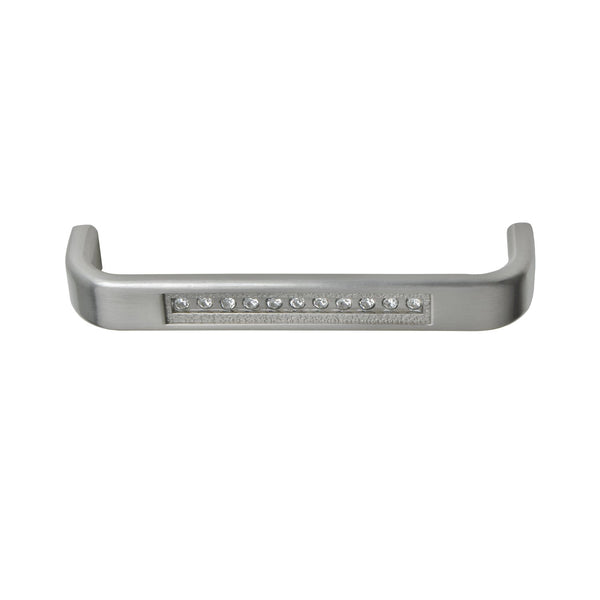 Loft97 HW285PLBN021 Gleam Pull Handle - Decorative Cabinet Drop Pull Handles for Cabinets and Drawers - Vintage Cabinet Hardware with Hand Finished Brushed Nickel - Metal Drawer Pull Handle, 3.75" Center to Center