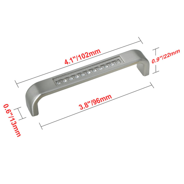 Loft97 HW285PLBN021 Gleam Pull Handle - Decorative Cabinet Drop Pull Handles for Cabinets and Drawers - Vintage Cabinet Hardware with Hand Finished Brushed Nickel - Metal Drawer Pull Handle, 3.75" Center to Center
