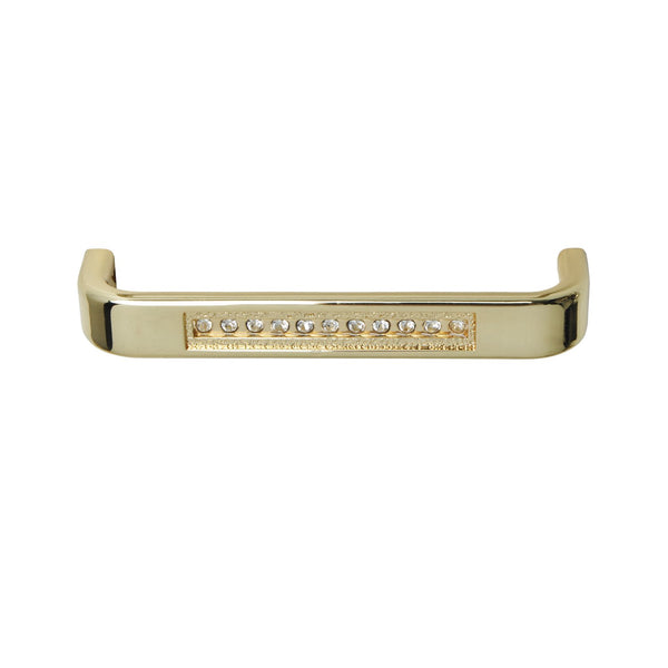 Loft97 HW286PLGD021 Gleam Pull Handle - Decorative Cabinet Drop Pull Handles for Cabinets and Drawers - Vintage Cabinet Hardware with Hand Finished Polished Gold - Metal Drawer Pull Handle, 3.75" Center to Center