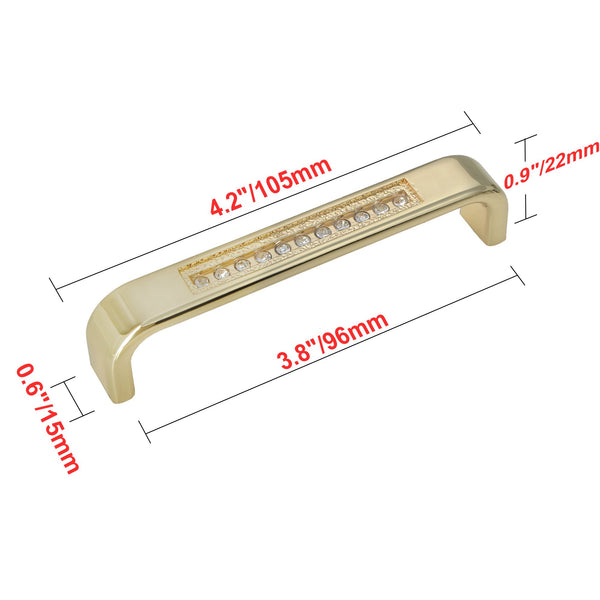 Loft97 HW286PLGD021 Gleam Pull Handle - Decorative Cabinet Drop Pull Handles for Cabinets and Drawers - Vintage Cabinet Hardware with Hand Finished Polished Gold - Metal Drawer Pull Handle, 3.75" Center to Center