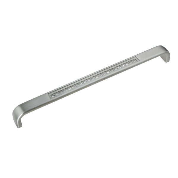 Loft97 HW287PLBN021 Gleam Pull Handle - Decorative Cabinet Drop Pull Handles for Cabinets and Drawers - Vintage Cabinet Hardware with Hand Finished Brushed Nickel - Metal Drawer Pull Handle, 7.5" Center to Center