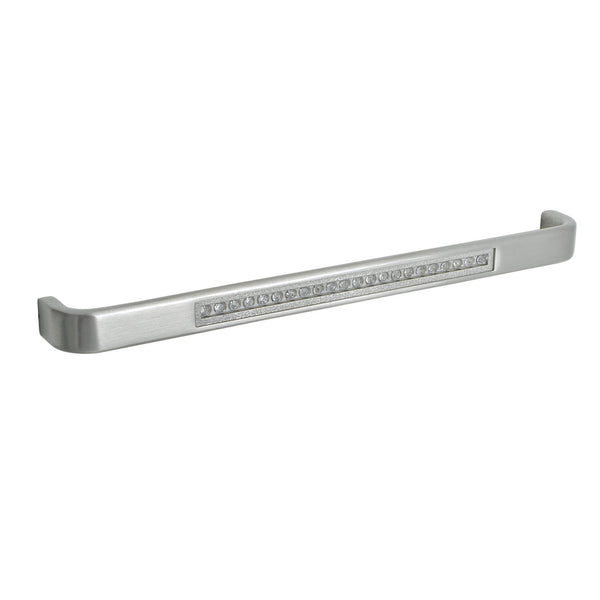 Loft97 HW287PLBN021 Gleam Pull Handle - Decorative Cabinet Drop Pull Handles for Cabinets and Drawers - Vintage Cabinet Hardware with Hand Finished Brushed Nickel - Metal Drawer Pull Handle, 7.5" Center to Center