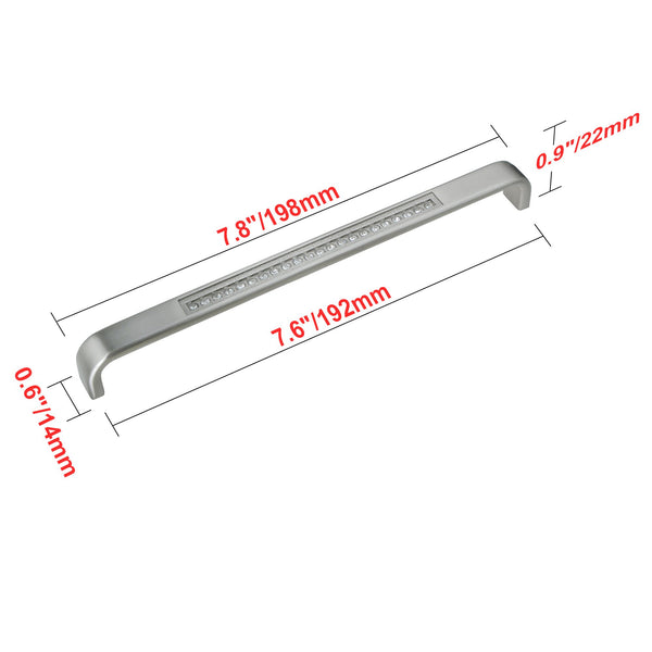 Loft97 HW287PLBN021 Gleam Pull Handle - Decorative Cabinet Drop Pull Handles for Cabinets and Drawers - Vintage Cabinet Hardware with Hand Finished Brushed Nickel - Metal Drawer Pull Handle, 7.5" Center to Center