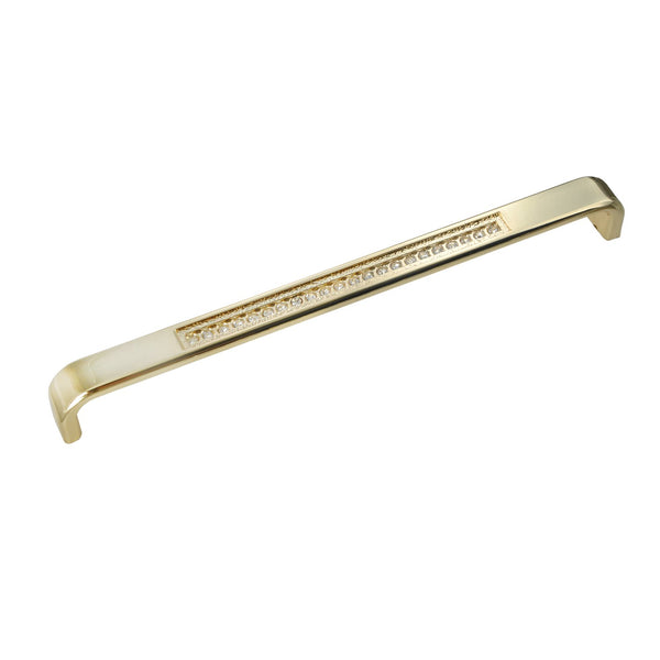 Loft97 HW288PLGD021 Gleam Pull Handle - Decorative Cabinet Drop Pull Handles for Cabinets and Drawers - Vintage Cabinet Hardware with Hand Finished Polished Gold - Metal Drawer Pull Handle, 7.5" Center to Center