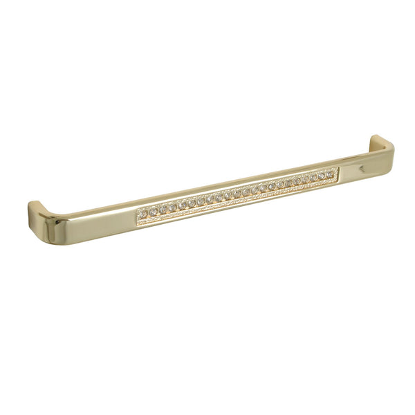 Loft97 HW288PLGD021 Gleam Pull Handle - Decorative Cabinet Drop Pull Handles for Cabinets and Drawers - Vintage Cabinet Hardware with Hand Finished Polished Gold - Metal Drawer Pull Handle, 7.5" Center to Center