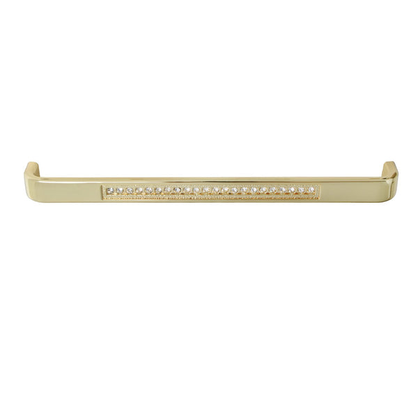 Loft97 HW288PLGD021 Gleam Pull Handle - Decorative Cabinet Drop Pull Handles for Cabinets and Drawers - Vintage Cabinet Hardware with Hand Finished Polished Gold - Metal Drawer Pull Handle, 7.5" Center to Center