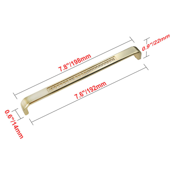 Loft97 HW288PLGD021 Gleam Pull Handle - Decorative Cabinet Drop Pull Handles for Cabinets and Drawers - Vintage Cabinet Hardware with Hand Finished Polished Gold - Metal Drawer Pull Handle, 7.5" Center to Center