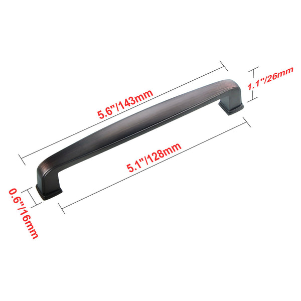 Loft97 HW292PLRB011 Danbury Pull Handle - Decorative Cabinet Drop Pull Handles for Cabinets and Drawers - Vintage Cabinet Hardware with Hand Finished Oil Rubbed Bronze - Metal Drawer Pull Handle, 5.0" Center to Center