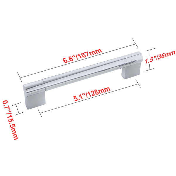 Loft97 Viva Cabinet Pull, 5" Center to Center, Polished Chrome