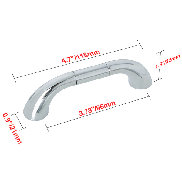 Loft97 HW296PLCH021 Tempo Pull Handle - Decorative Cabinet Drop Pull Handles for Cabinets and Drawers - Vintage Cabinet Hardware with Hand Finished Polished Chrome - Metal Drawer Pull Handle, 3.78" Center to Center