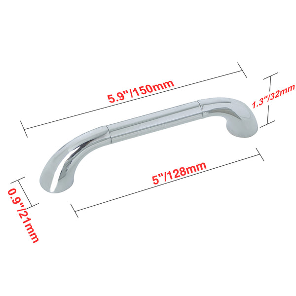 Loft97 HW297PLCH021 Tempo Pull Handle - Decorative Cabinet Drop Pull Handles for Cabinets and Drawers - Vintage Cabinet Hardware with Hand Finished Polished Chrome - Metal Drawer Pull Handle, 5.0" Center to Center