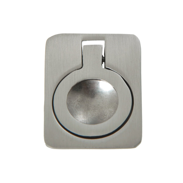 Loft97 HW299PLBN021 Kent Cabinet Ring Pull Knob - Decorative Cabinet Drop Pull Knobs for Cabinets and Drawers - Vintage Cabinet Hardware with Hand Finished Brushed Nickel - Metal Drawer Pull Knobs 1.6"