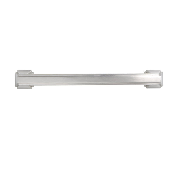 Loft97 HW303PLBN021 Brett Pull Handle - Decorative Cabinet Drop Pull Handles for Cabinets and Drawers - Vintage Cabinet Hardware with Hand Finished Brushed Nickel - Metal Drawer Pull Handle, 5.0" Center to Center