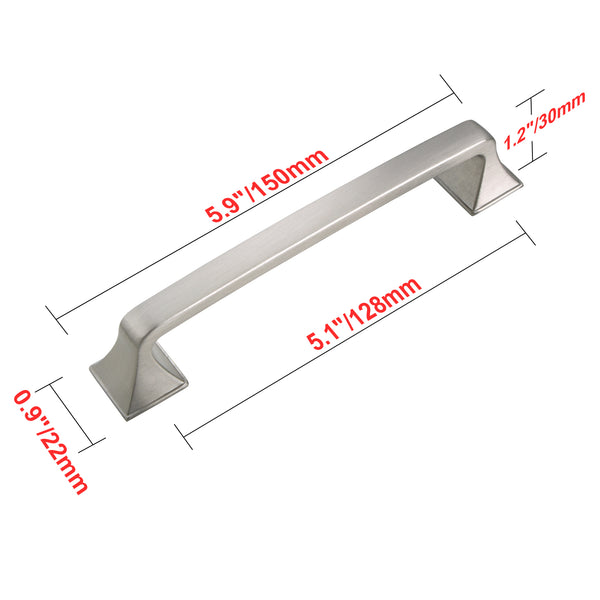 Loft97 HW305PLBN021 Brax Cabinet Pull, 5.1" Center to Center, Brushed Nickel