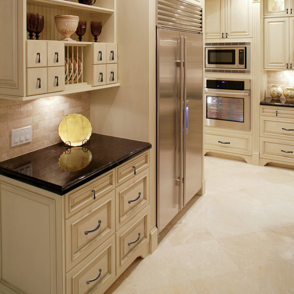 Loft97 HW307PLPT011 Whitton Pull Handle - Decorative Cabinet Drop Pull Handles for Cabinets and Drawers - Vintage Cabinet Hardware with Hand Finished Pewter - Metal Drawer Pull Handle, 3.8" Center to Center