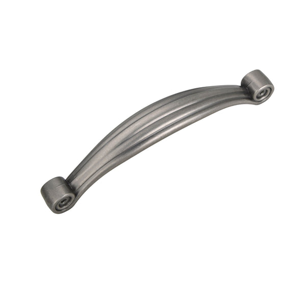 Loft97 HW307PLPT011 Whitton Pull Handle - Decorative Cabinet Drop Pull Handles for Cabinets and Drawers - Vintage Cabinet Hardware with Hand Finished Pewter - Metal Drawer Pull Handle, 3.8" Center to Center