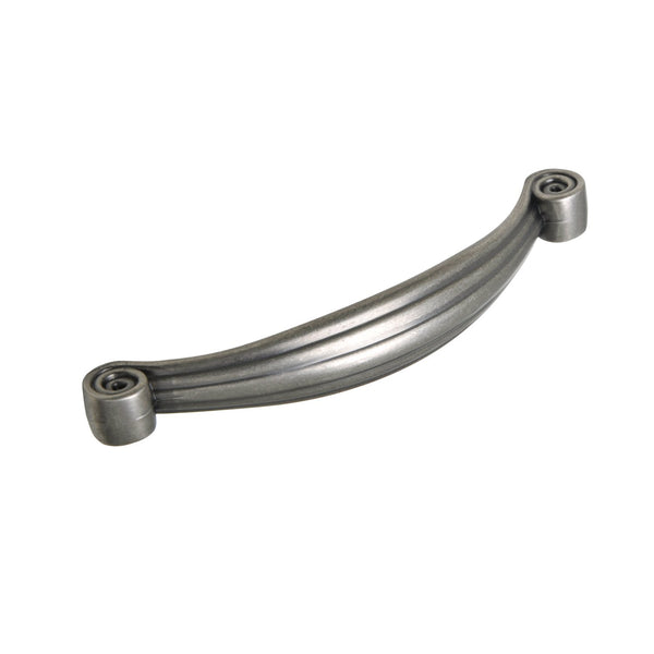 Loft97 HW307PLPT011 Whitton Pull Handle - Decorative Cabinet Drop Pull Handles for Cabinets and Drawers - Vintage Cabinet Hardware with Hand Finished Pewter - Metal Drawer Pull Handle, 3.8" Center to Center