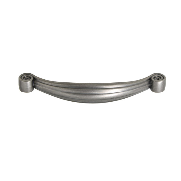 Loft97 HW307PLPT011 Whitton Pull Handle - Decorative Cabinet Drop Pull Handles for Cabinets and Drawers - Vintage Cabinet Hardware with Hand Finished Pewter - Metal Drawer Pull Handle, 3.8" Center to Center