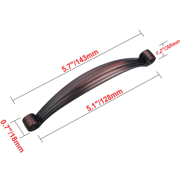 Loft97 HW308PLRB011 Whitton Pull Handle - Decorative Cabinet Drop Pull Handles for Cabinets and Drawers - Vintage Cabinet Hardware with Hand Finished Oil Rubbed Bronze - Metal Drawer Pull Handle, 5.0" Center to Center