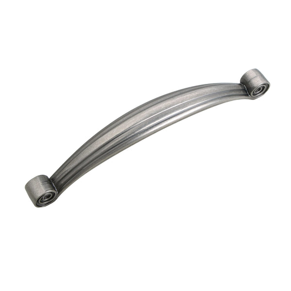 Loft97 HW309PLPT011 Whitton Pull Handle - Decorative Cabinet Drop Pull Handles for Cabinets and Drawers - Vintage Cabinet Hardware with Hand Finished Pewter - Metal Drawer Pull Handle, 5.0" Center to Center