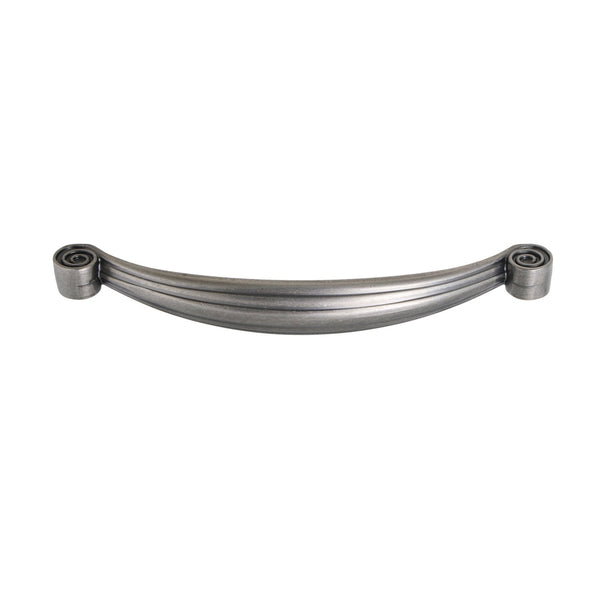 Loft97 HW309PLPT011 Whitton Pull Handle - Decorative Cabinet Drop Pull Handles for Cabinets and Drawers - Vintage Cabinet Hardware with Hand Finished Pewter - Metal Drawer Pull Handle, 5.0" Center to Center