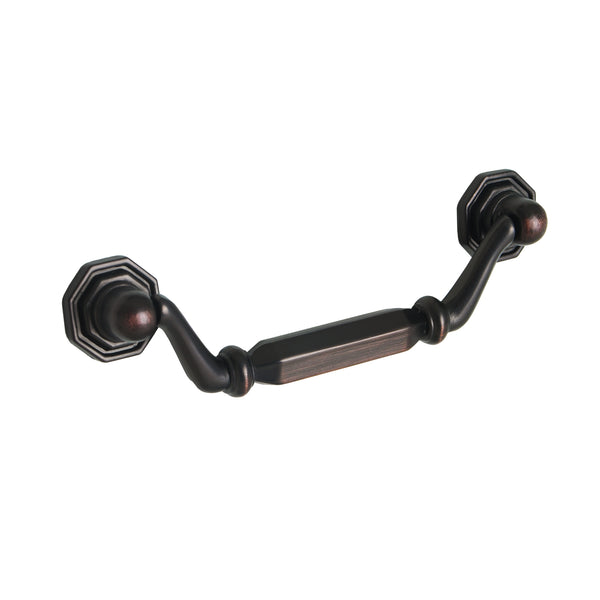 Loft97 HW313PLRB011 Suffolk Pull Handle - Decorative Cabinet Drop Pull Handles for Cabinets and Drawers - Vintage Cabinet Hardware with Hand Finished Oil Rubbed Bronze - Metal Drawer Pull Handle, 3.8" Center to Center