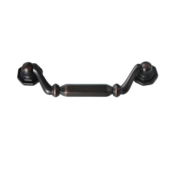 Loft97 HW313PLRB011 Suffolk Pull Handle - Decorative Cabinet Drop Pull Handles for Cabinets and Drawers - Vintage Cabinet Hardware with Hand Finished Oil Rubbed Bronze - Metal Drawer Pull Handle, 3.8" Center to Center