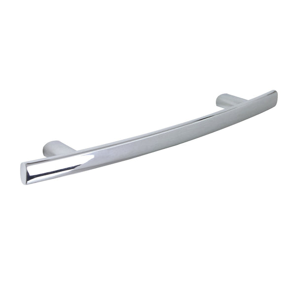 Loft97 HW315PLCH021 Centura Pull Handle - Decorative Cabinet Drop Pull Handles for Cabinets and Drawers - Vintage Cabinet Hardware with Hand Finished Polished Chrome - Metal Drawer Pull Handle, 5.0" Center to Center